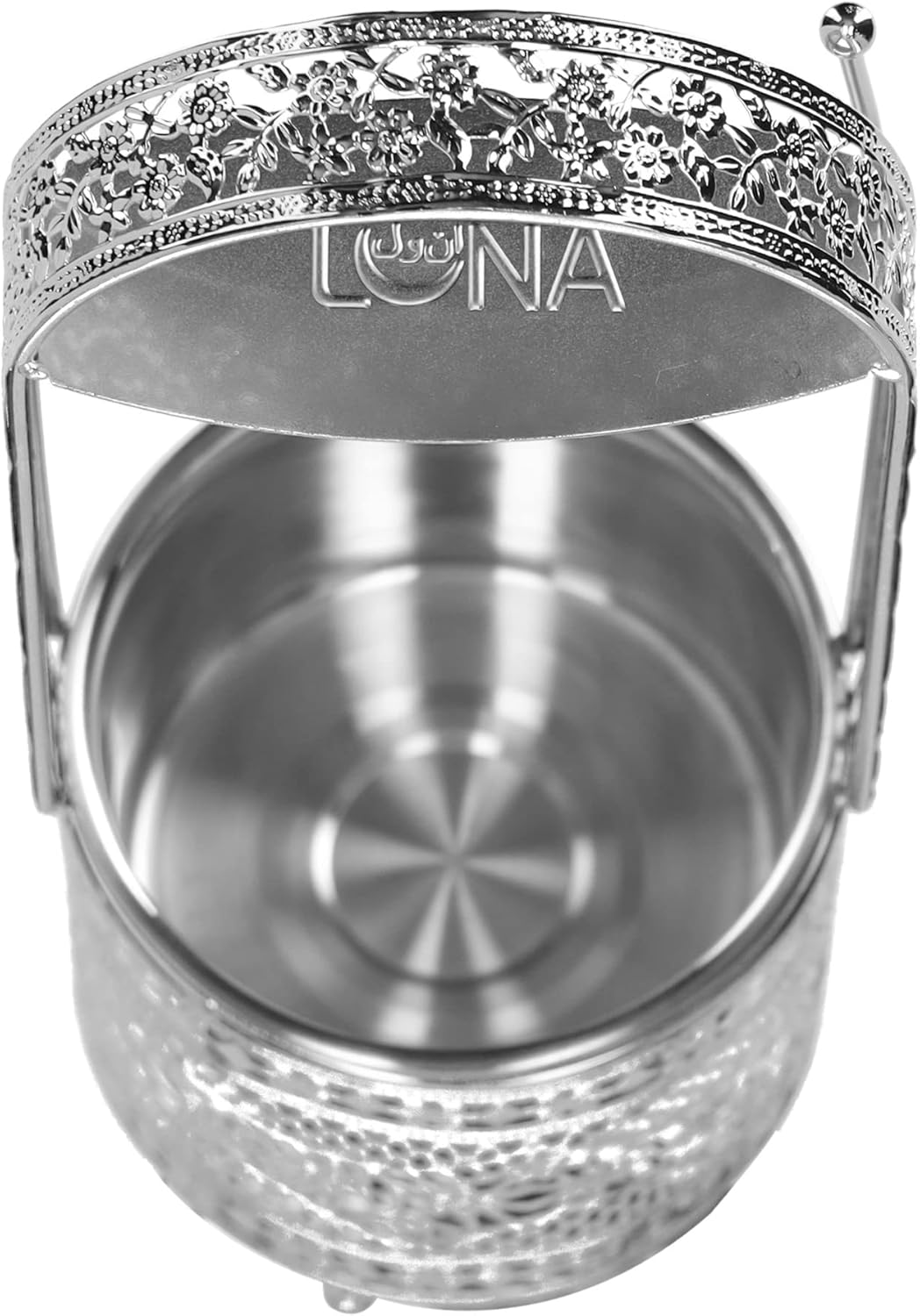 Orientalischer Kohlekorb, Silber XL - Durchmesse 18cm