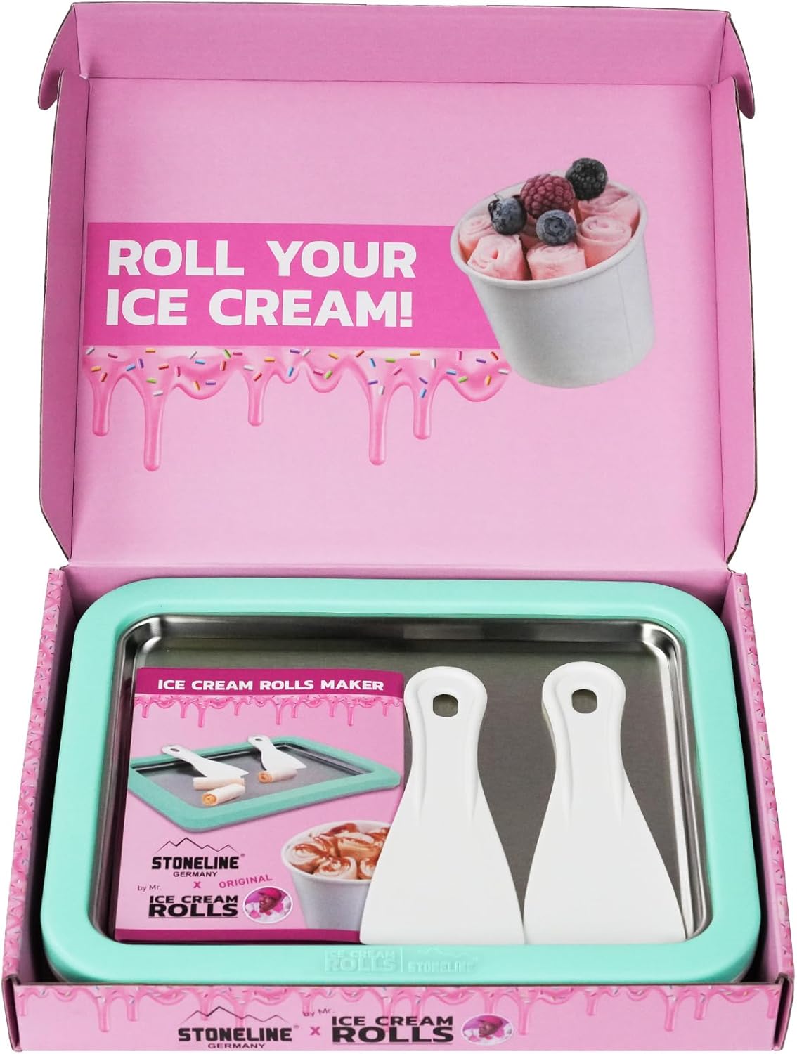 Ice Cream Rolls Maker (inkl. 2 Spateln), Grün