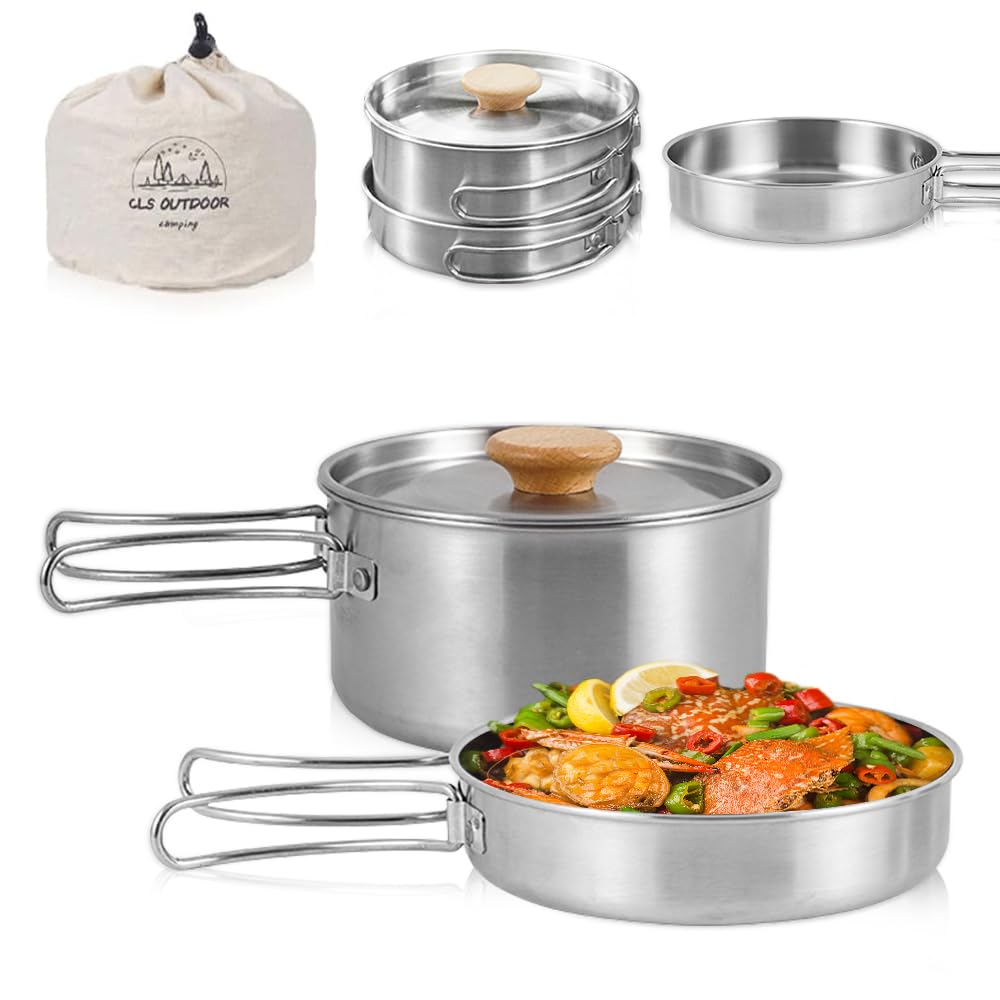 Camping Kochgeschirr-Set mit faltbarem Griff