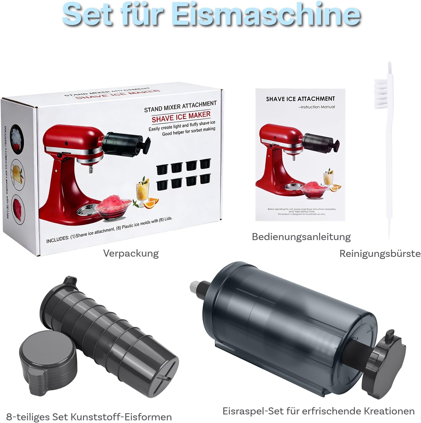 Shaved Ice-Aufsatz für KitchenAid Standmixer, Rasiereis