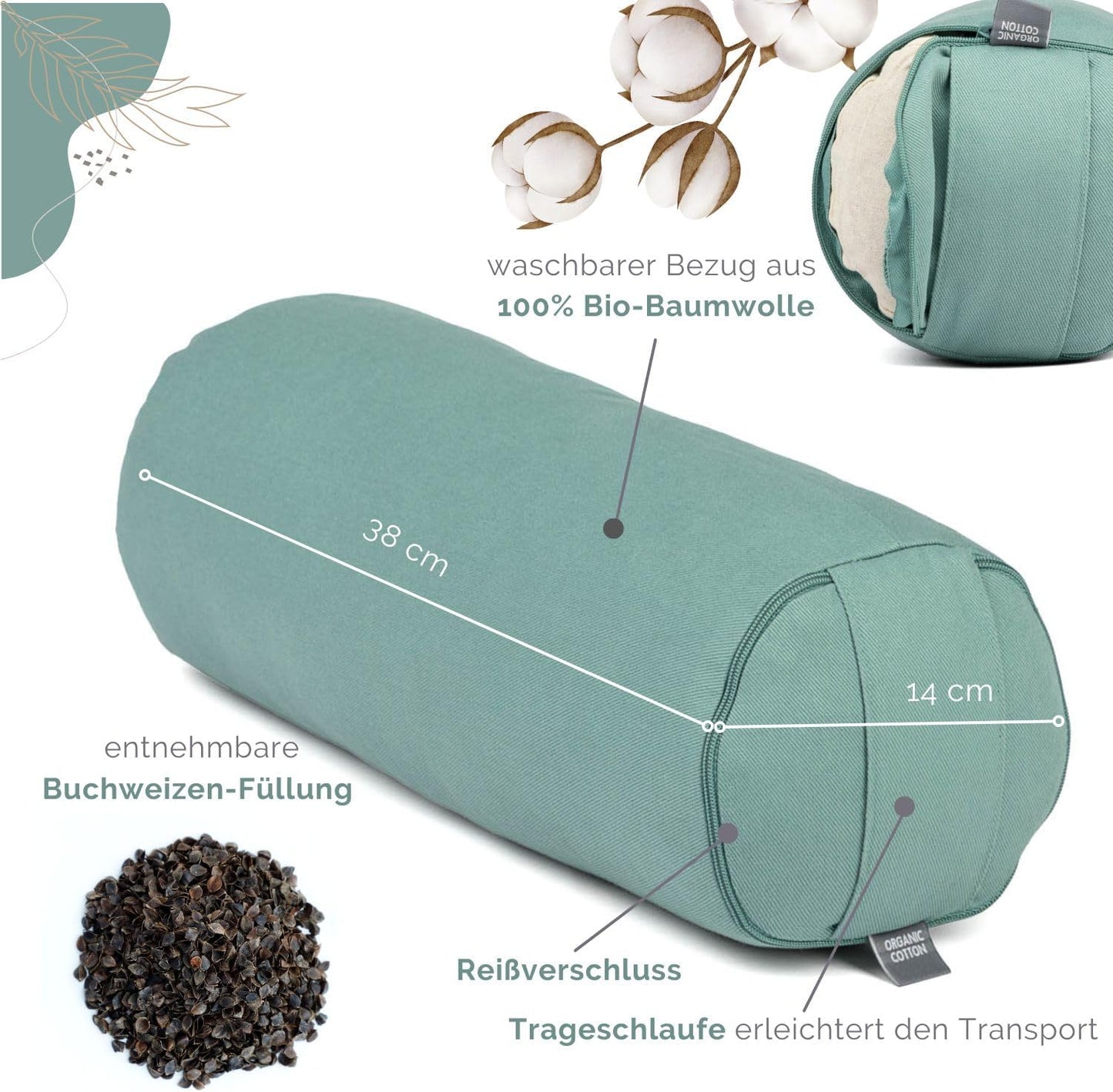 Mini Yogabolster, Mineral Blue