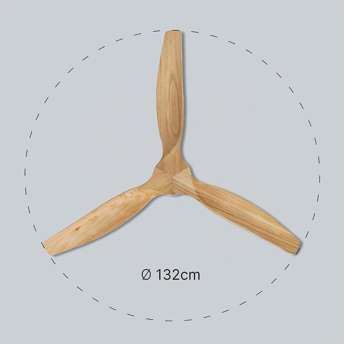 Deckenventilator mit Timer und Fernbedienung, Ohne Licht Weiss - Helles Holz