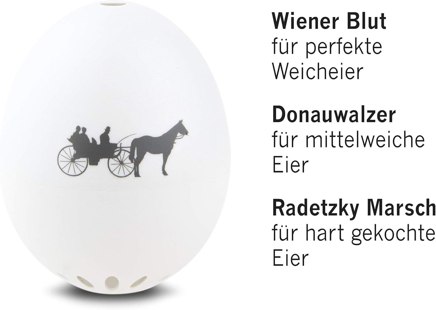 Singende Eieruhr Fiaker, 5,1 x 4,5 cm Blau, Weiss