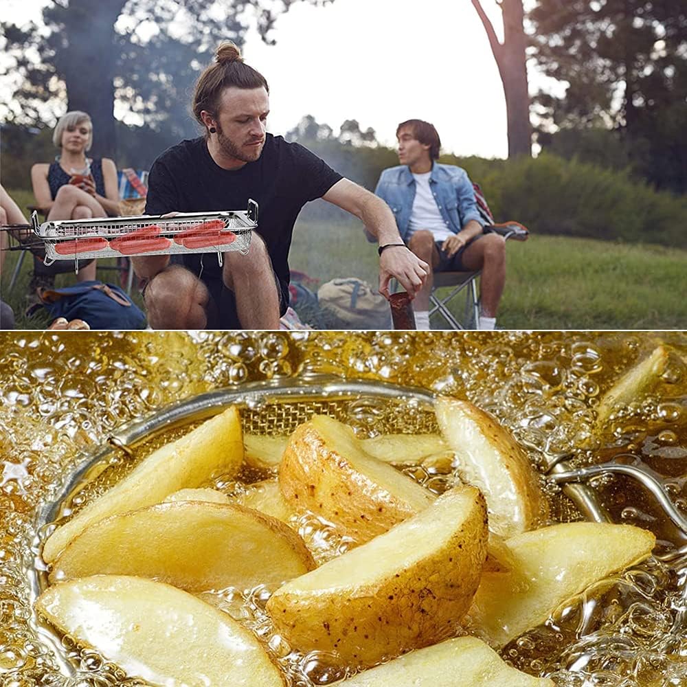 Grillkorb mit Griffen, Edelstahl Grillkorb mit Griff