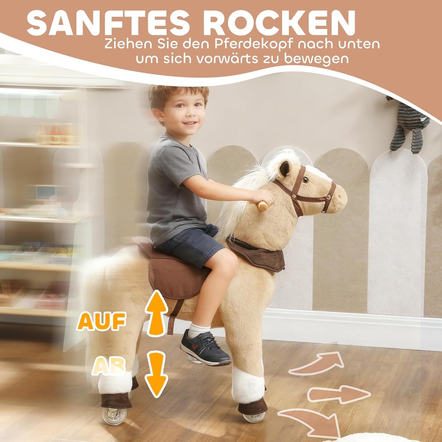Reitpferd PP-Baumwolle, Polyester Braun