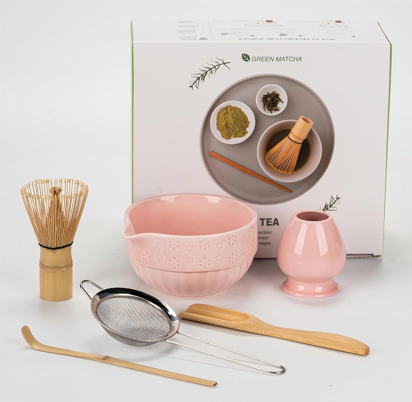 Matcha Tee Set, Kirschblütenrosa