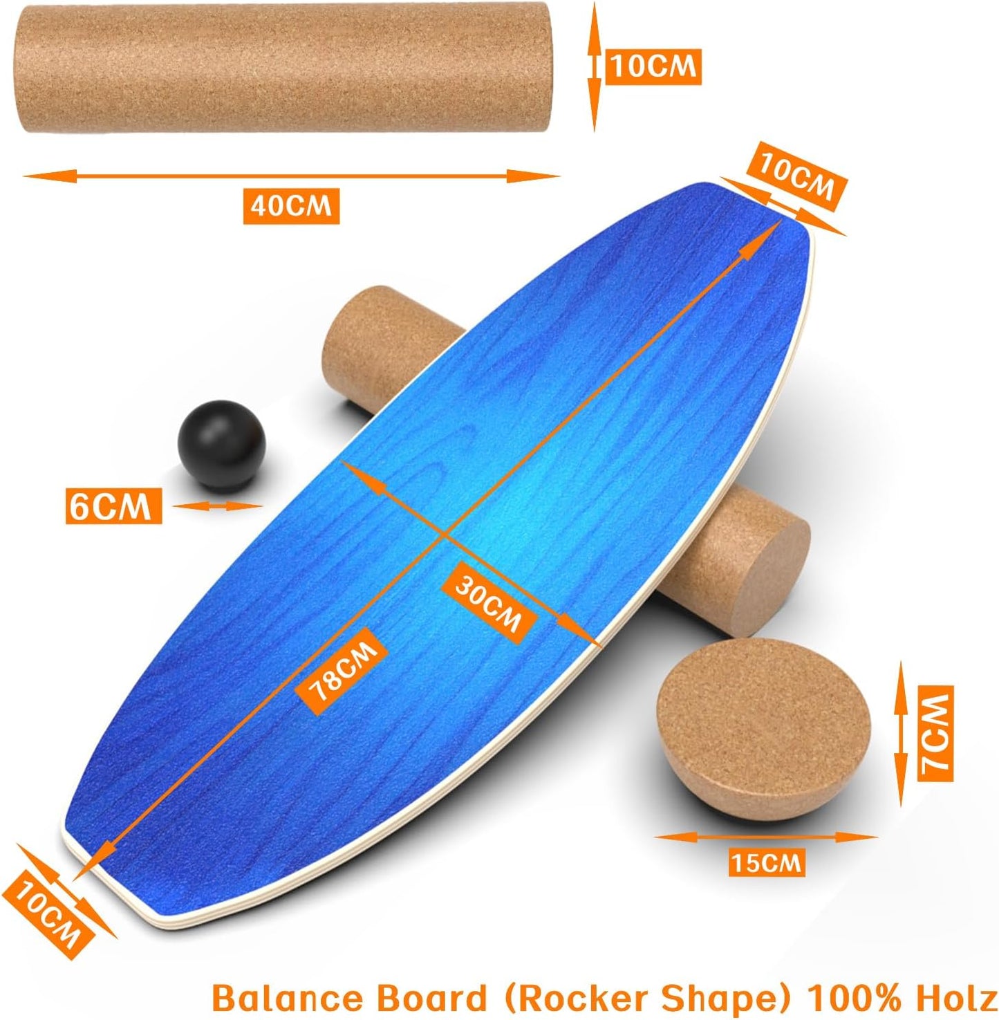 Balance Board Set mit Korkrolle und Halbkugel