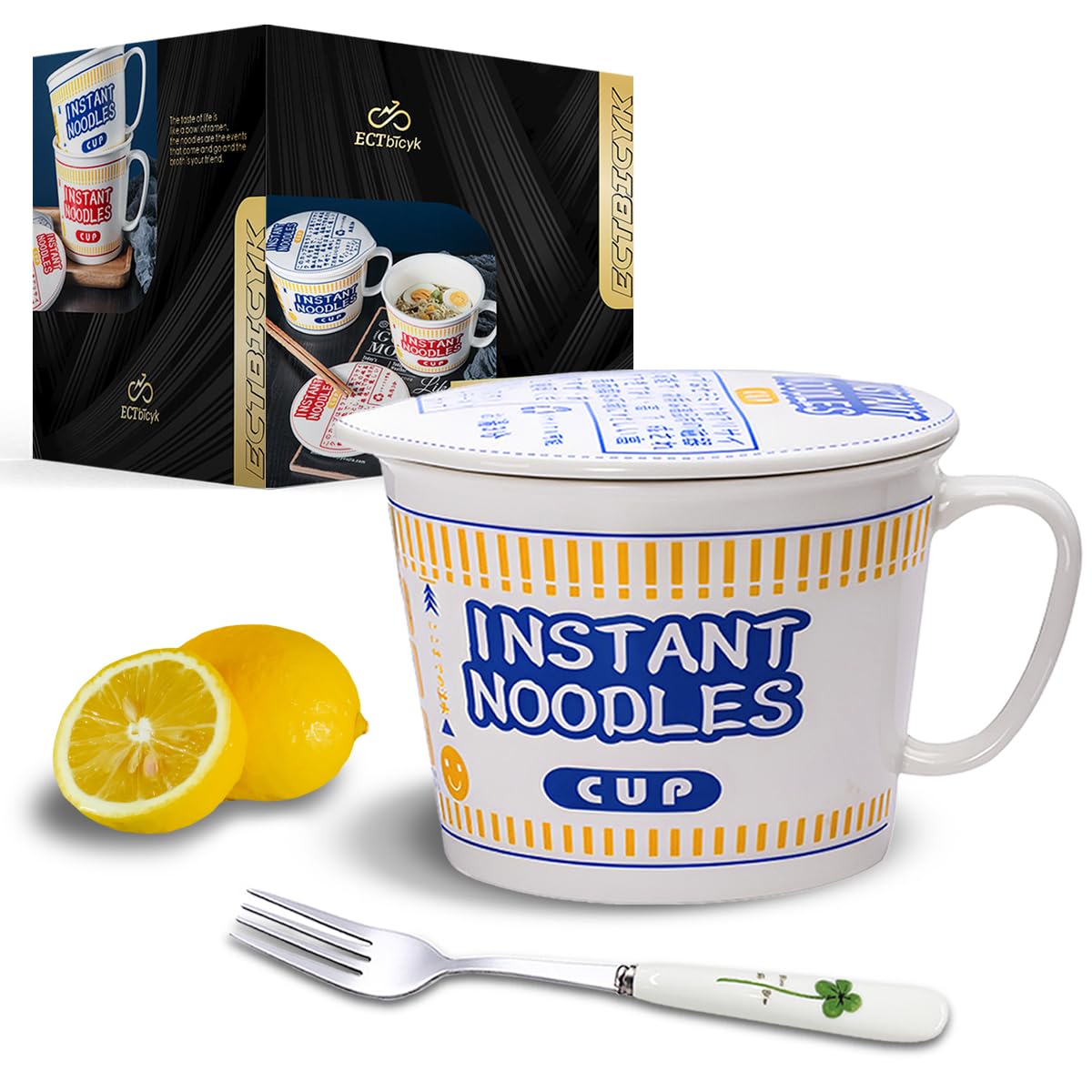 Ramen-Schüssel mit Deckel und Griff, Blau