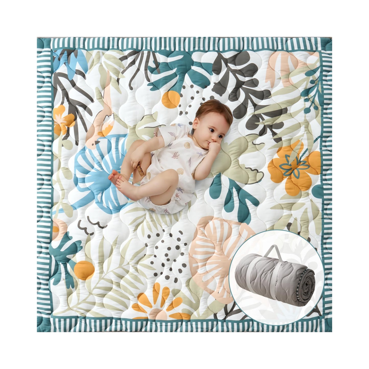 Spielunterlage für Babys, Grün Wald