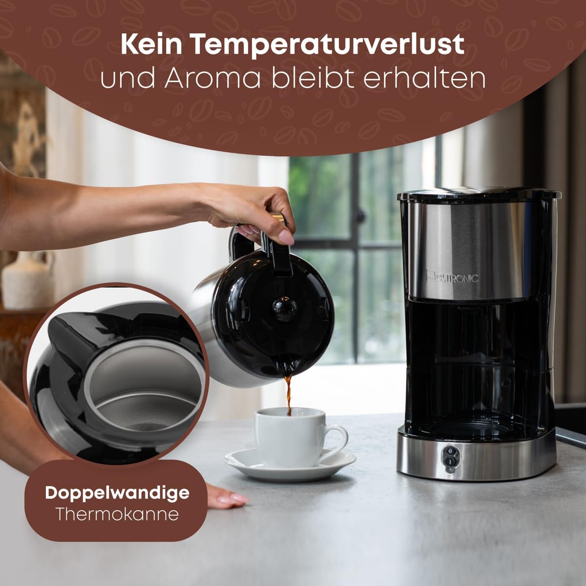 KA 3805 Kaffeemaschine silber, 8-10 Tassen