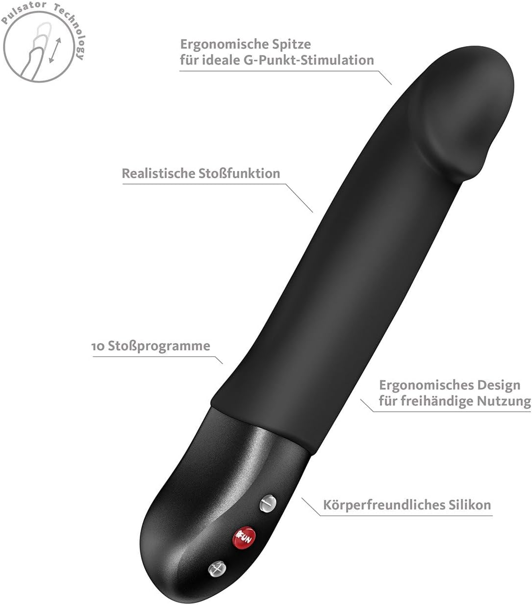Stronic Real G-Punkt-Pulsator mit Stossbewegung, Schwarz