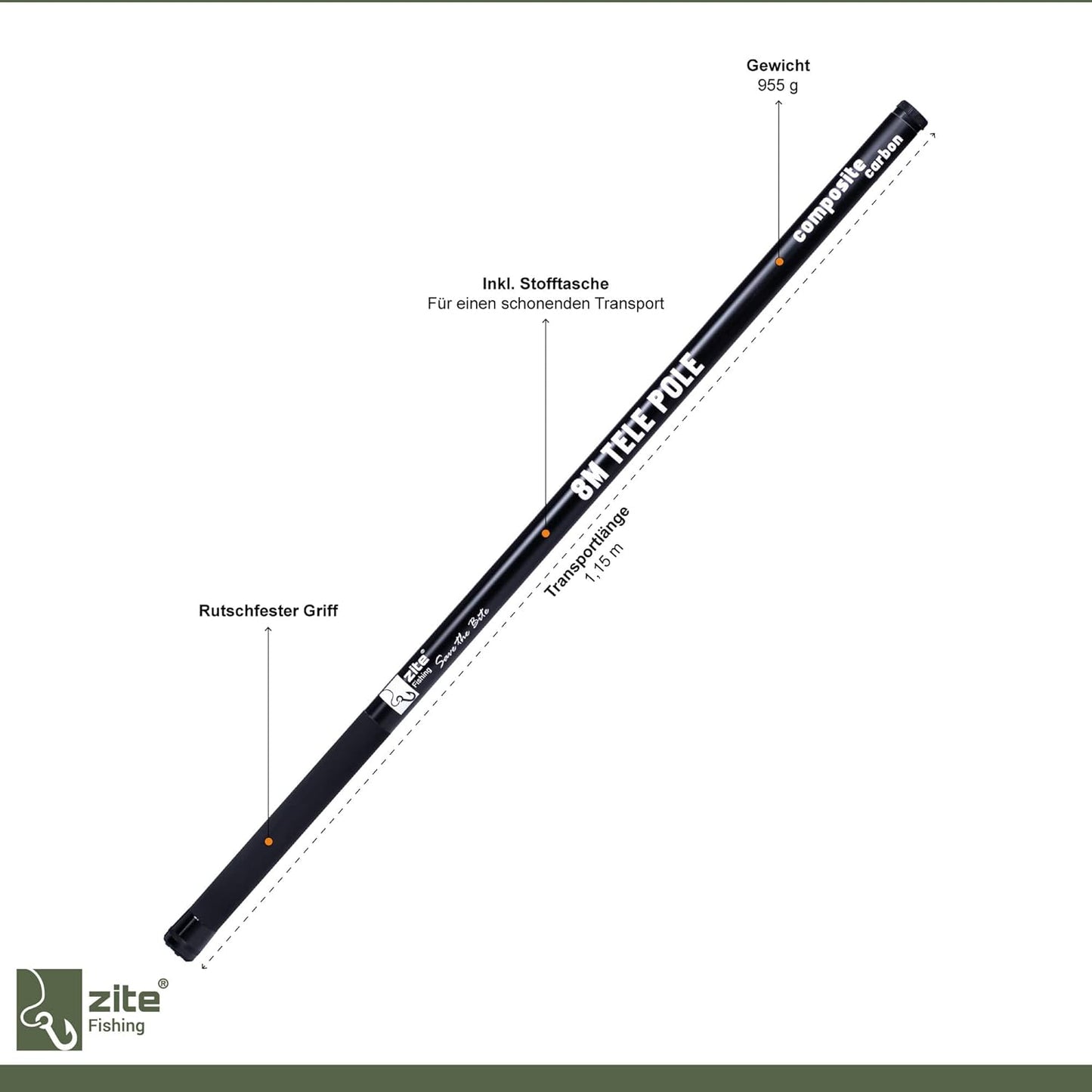 Teleskoprute Composite Carbon