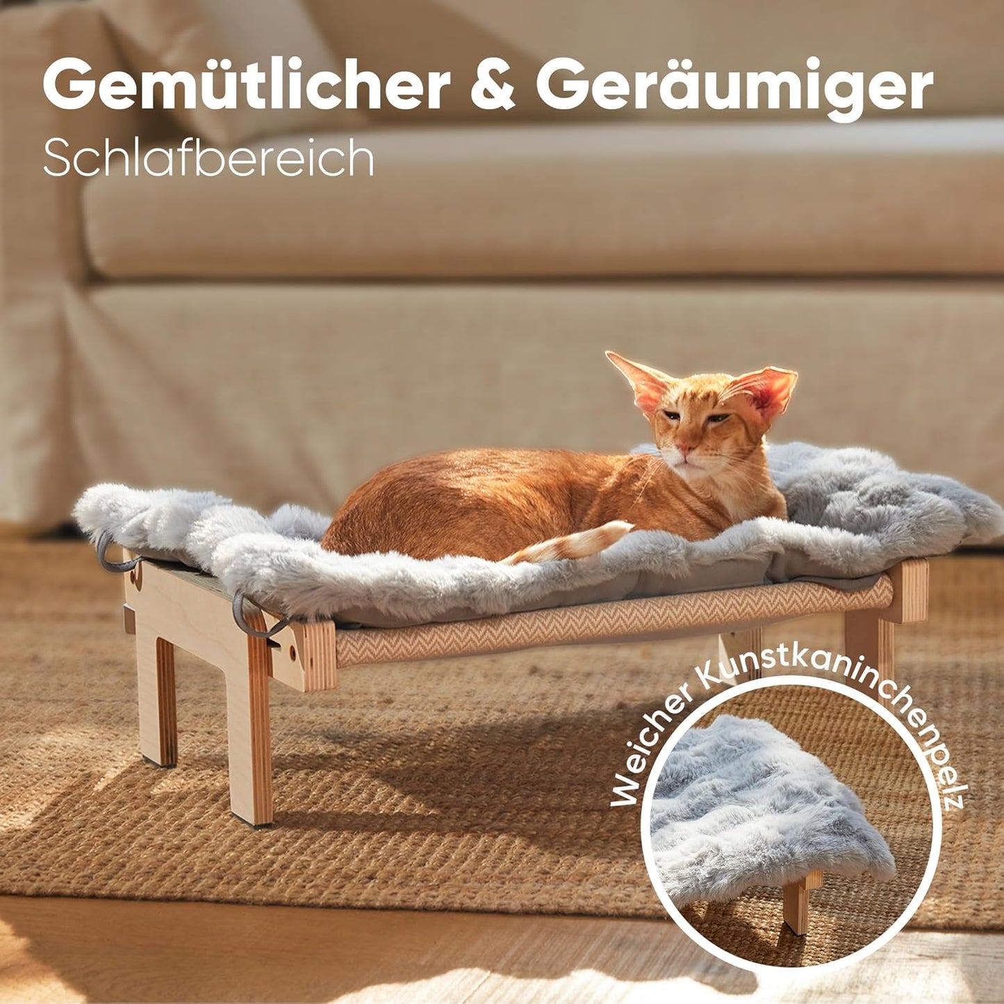 Katzen Fenster-Hängematte, Grau (Mit weichem Kissen)