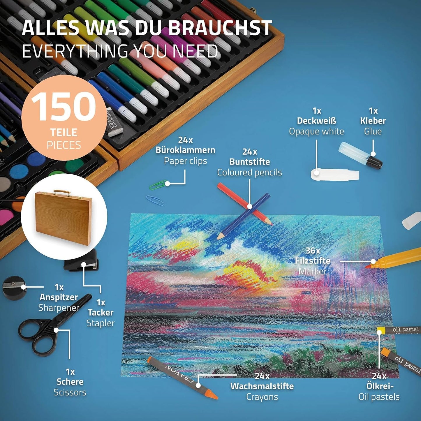 150-teiliges Künstler-Malset
