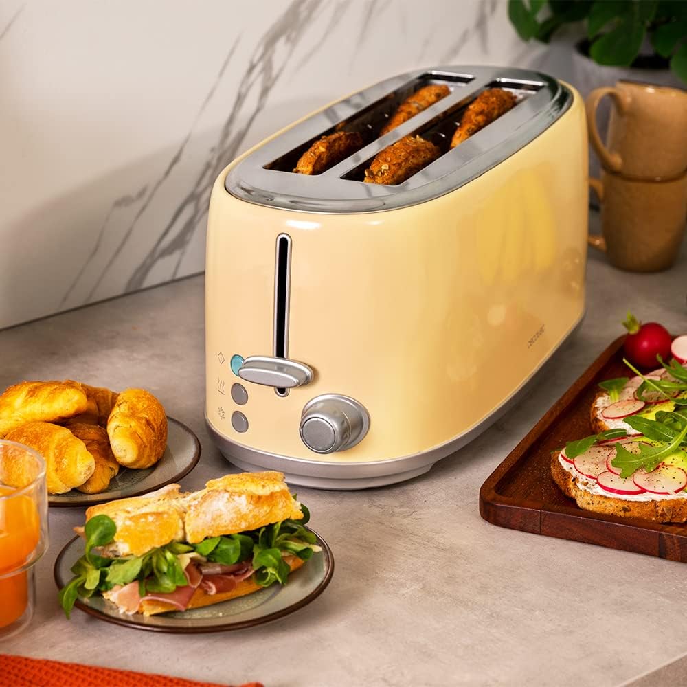 1600 Retro Toaster für 4 Scheiben, Retro - 4 Scheiben Beige