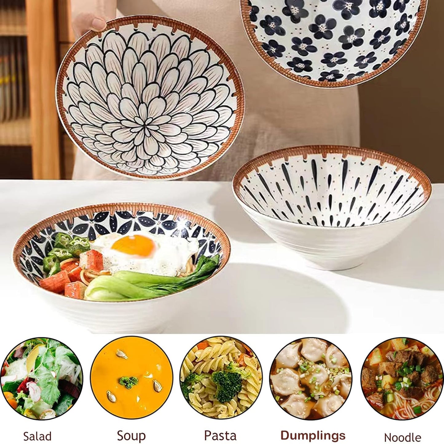 Ramen Suppenschalen-Set mit Löffel & Stäbchen, A