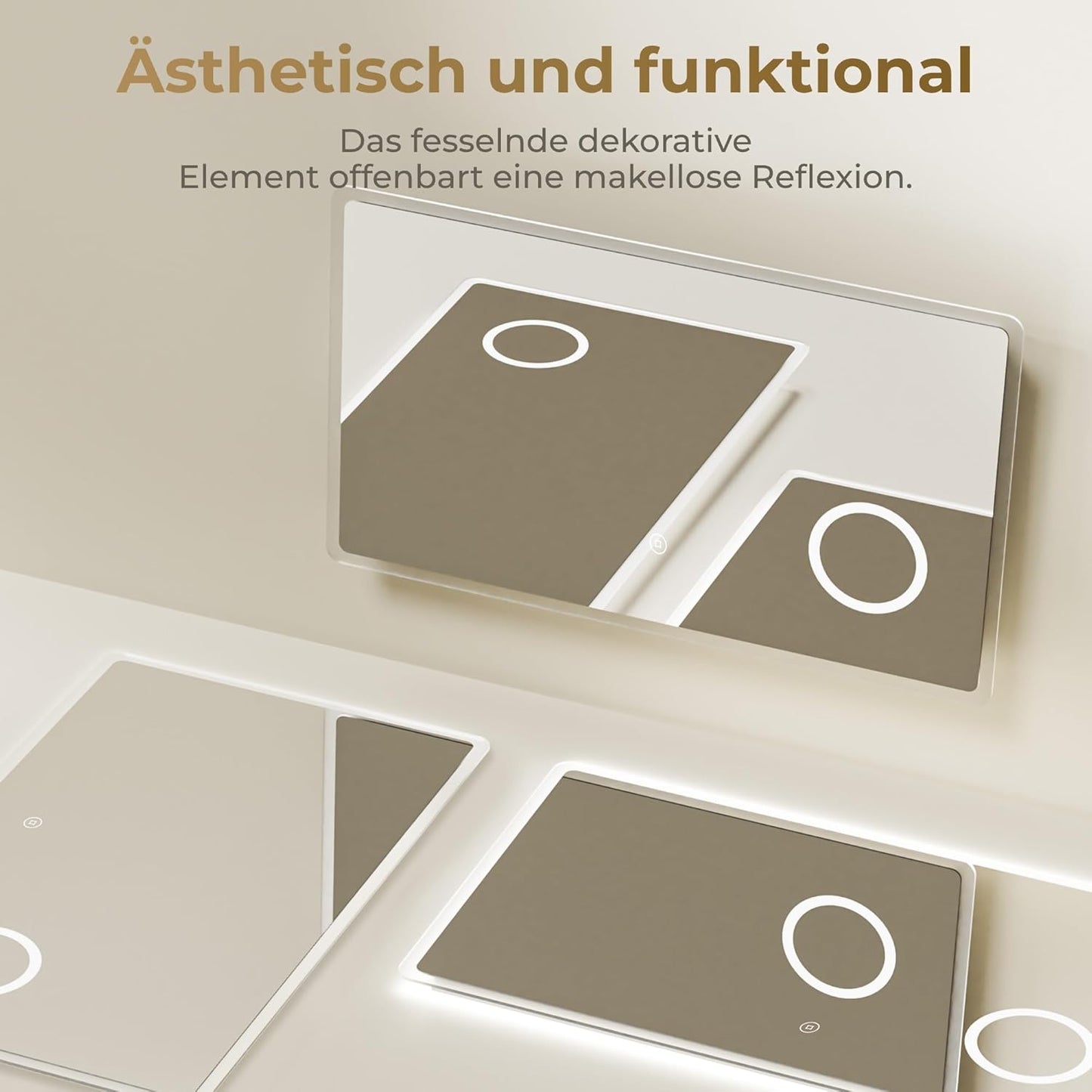 Badspiegel mit LED-Beleuchtung, 3x Vergrösserung, 120x60cm, 120x60cm Mit 3x Vergrößerung