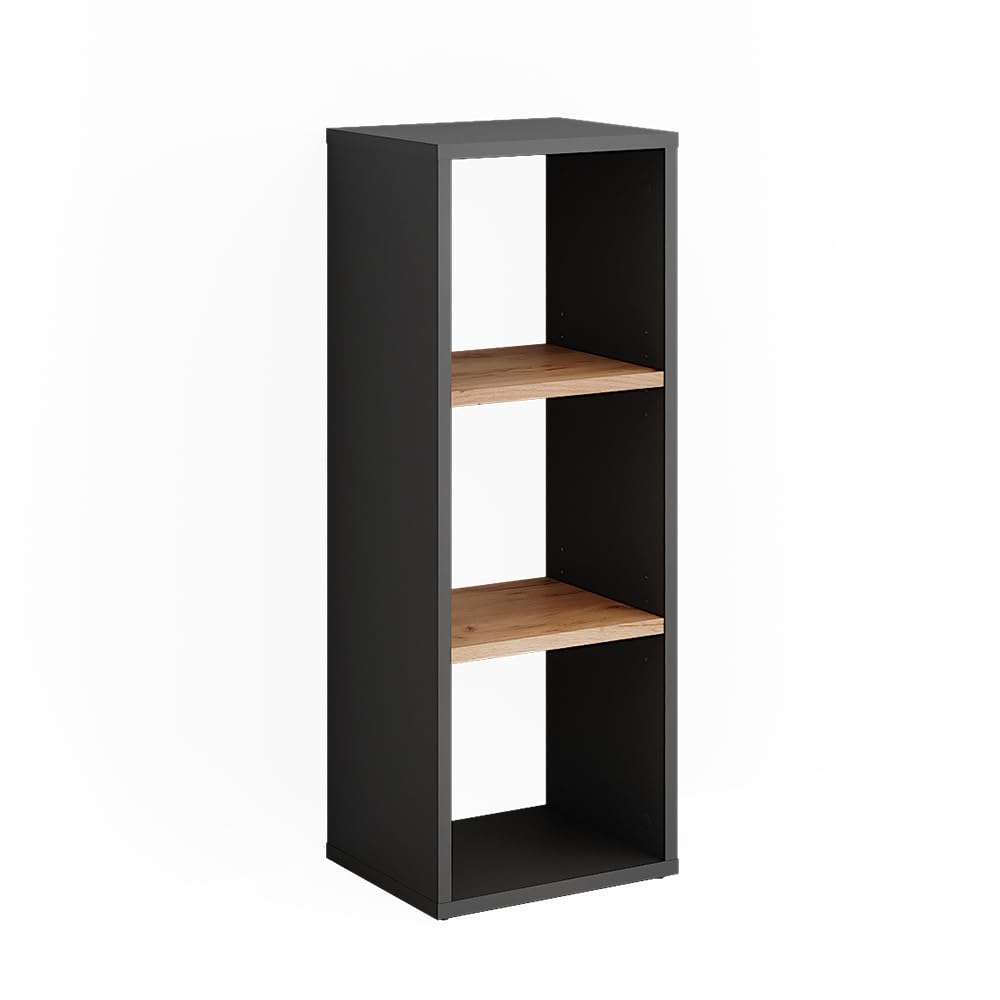 Standregal Orlando, Anthrazit/Goldkraft Eiche 80 x 30 cm