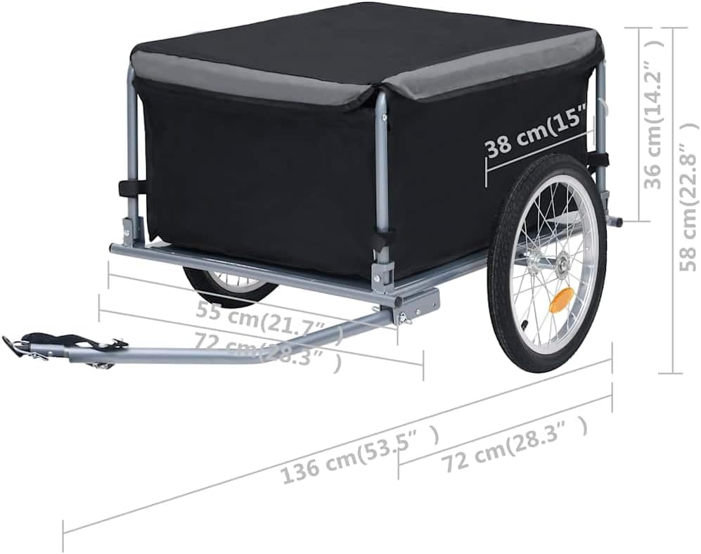 Veloanhänger für Lastentransport, Schwarz und Grau