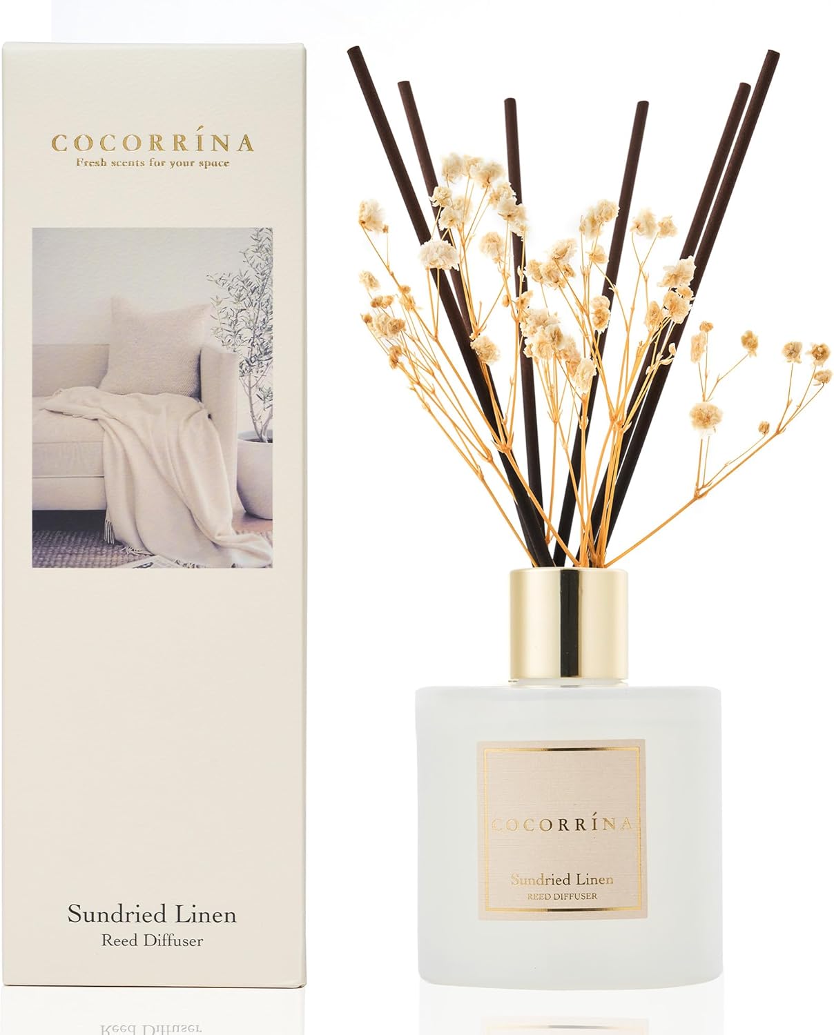Reed Diffuser Sundried Linen, Sonnengetrocknete Leinen Raumduft/200ML/1 Stück