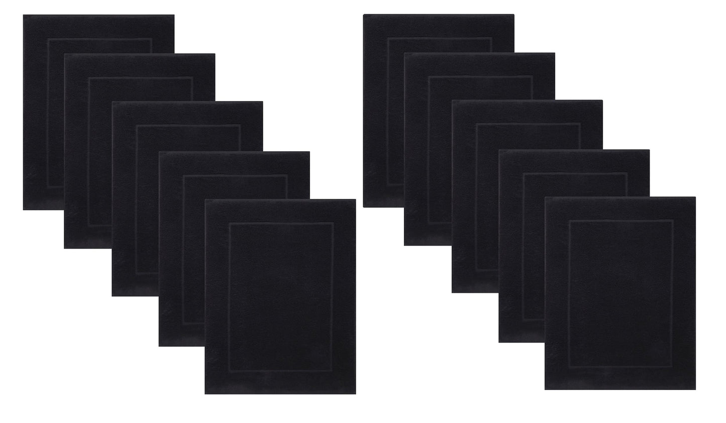 10er-Set Badvorleger, 50x70 cm, 10x Badvorleger Schwarz