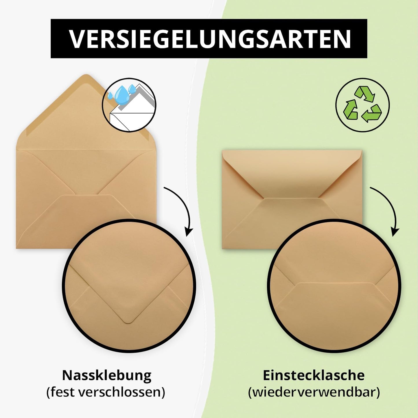 Briefumschläge DIN C6 (150 Stück), 150 Umschläge 54-Karamellbraun