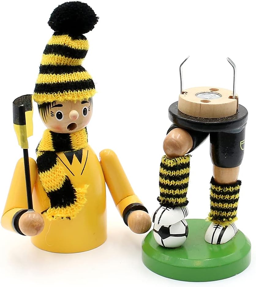 Räuchermann Fussballer, Schwarz / Gelb