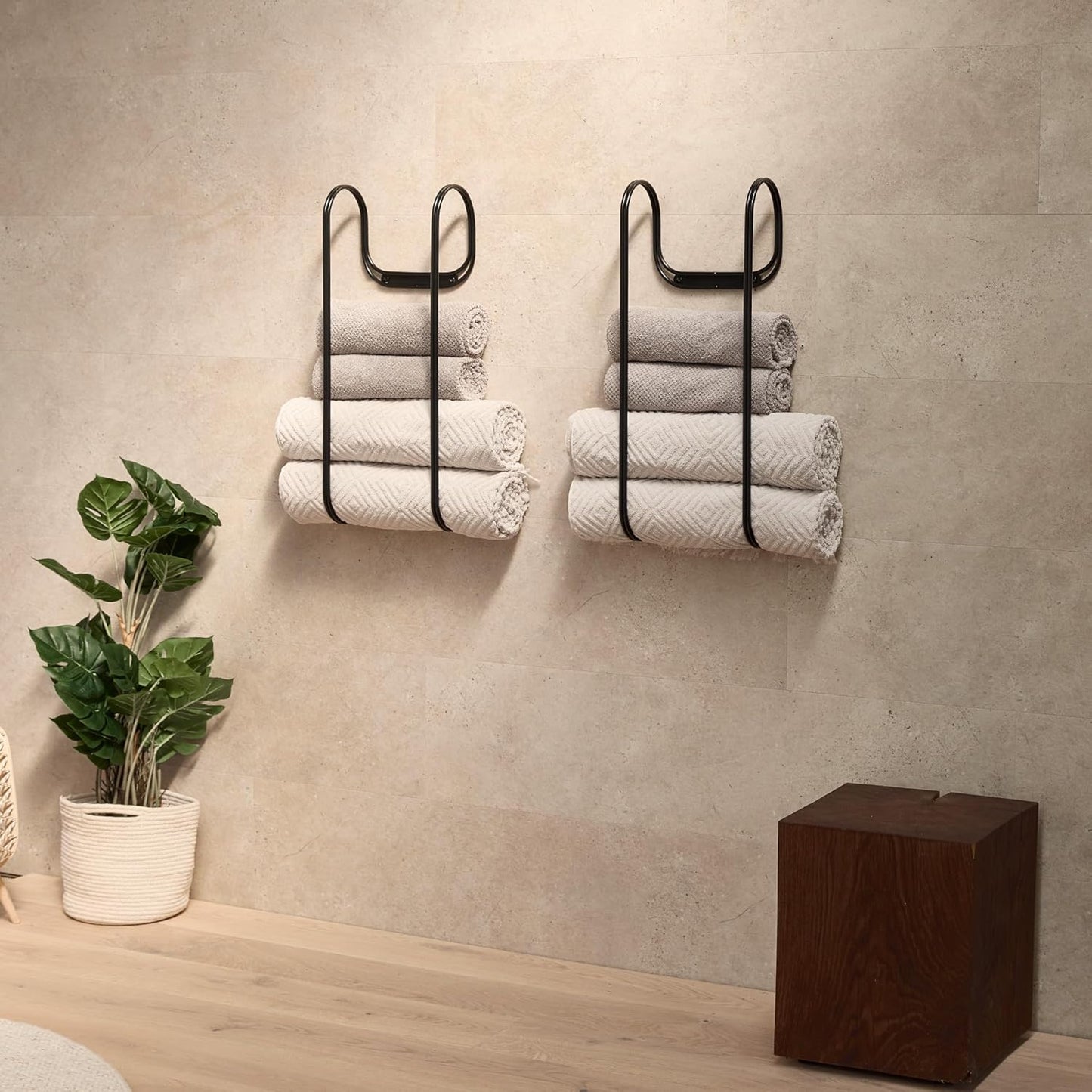 Lavna Wand-Handtuchhalter für 6 Badetücher, Lavna - Graphitschwarz