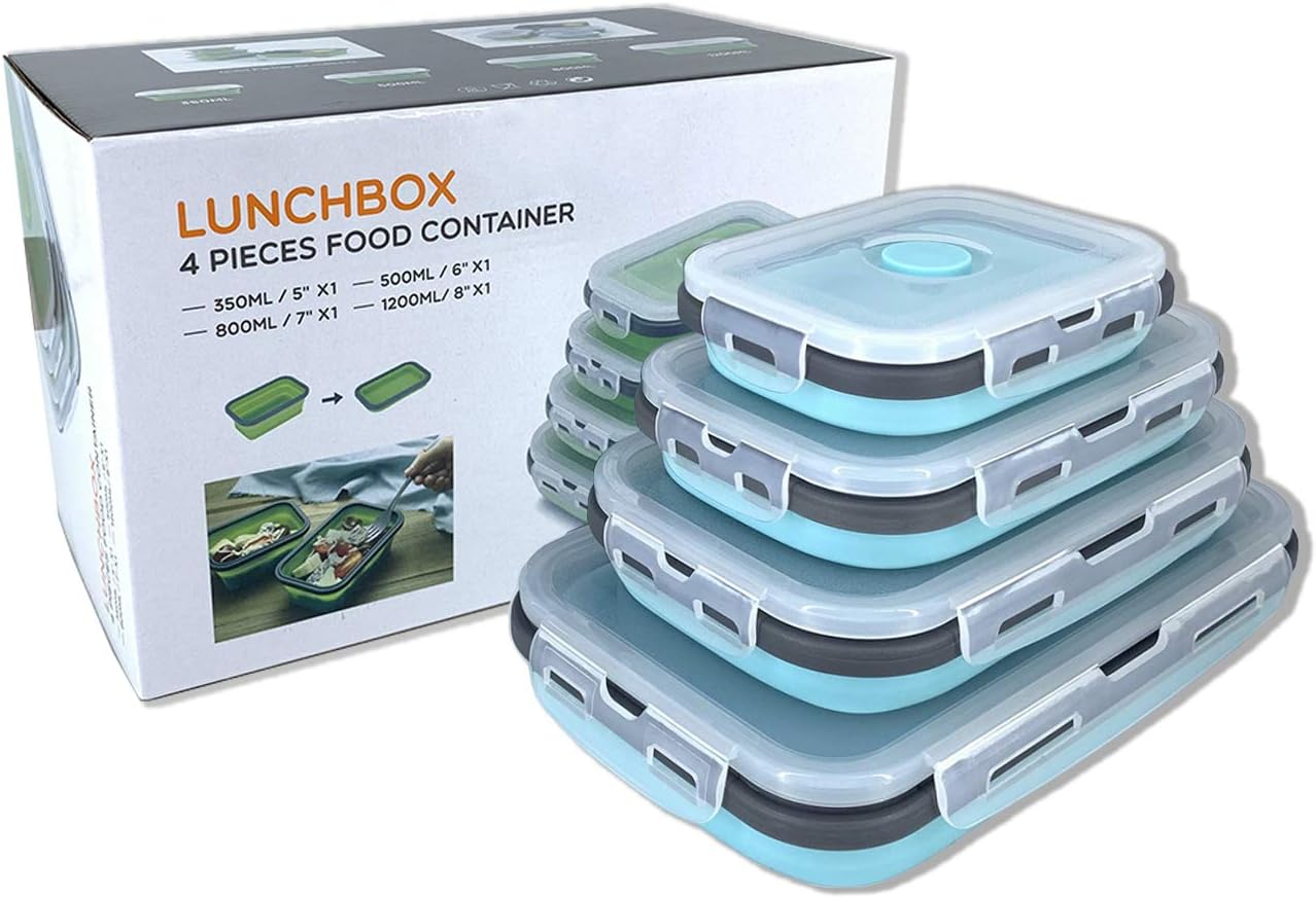 Lunchbox Set, Blau und Grau