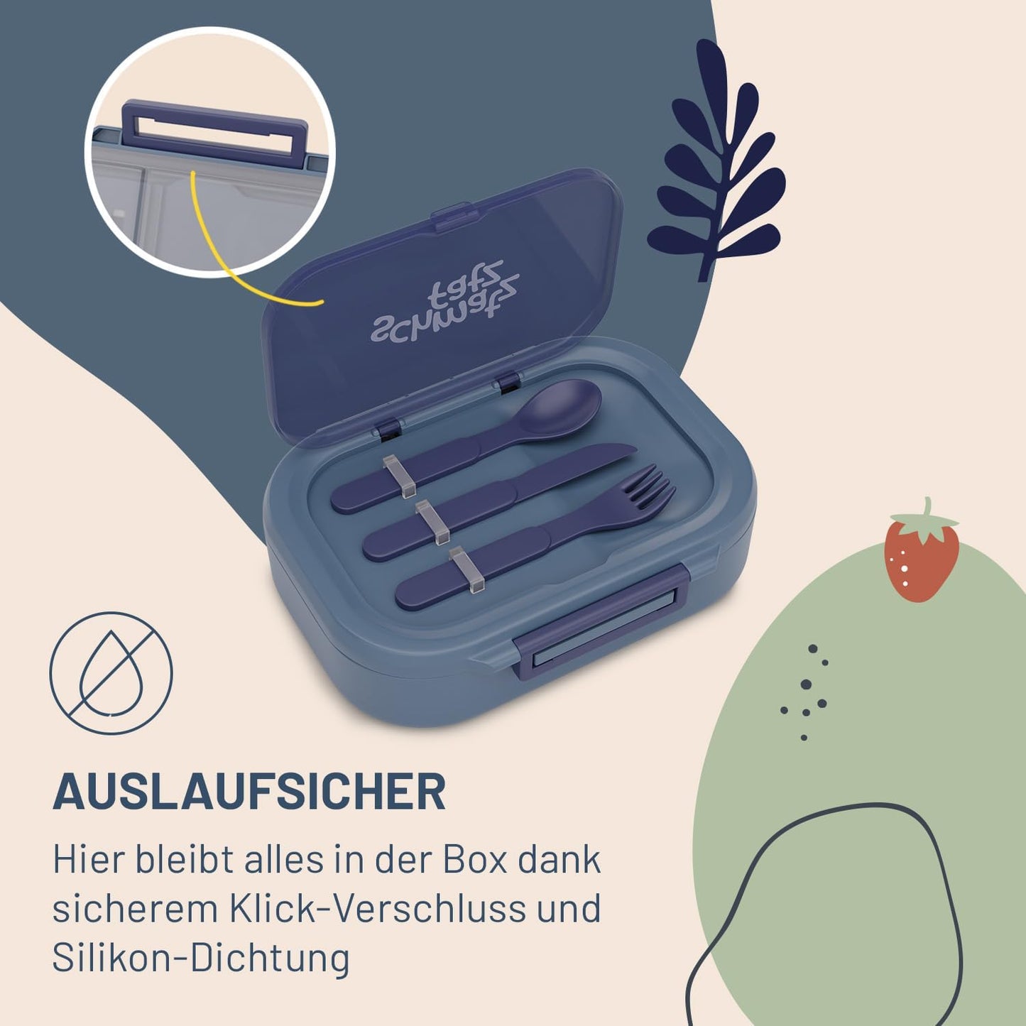 Unterteilbare Kinderbrotdose, Porzellanblau