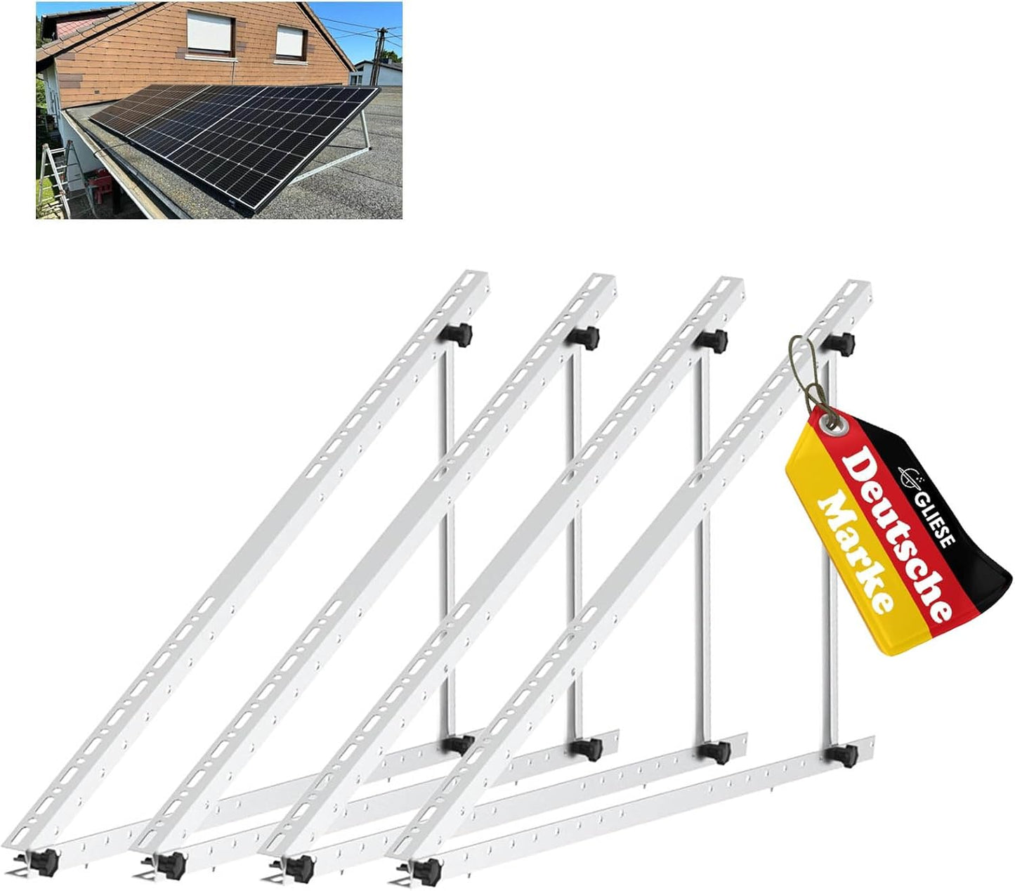 Balkonkraftwerk Solarmodul-Halterung (2 Paare) 118 cm, (2 Paare ) 118 cm Solarmodul Halterung