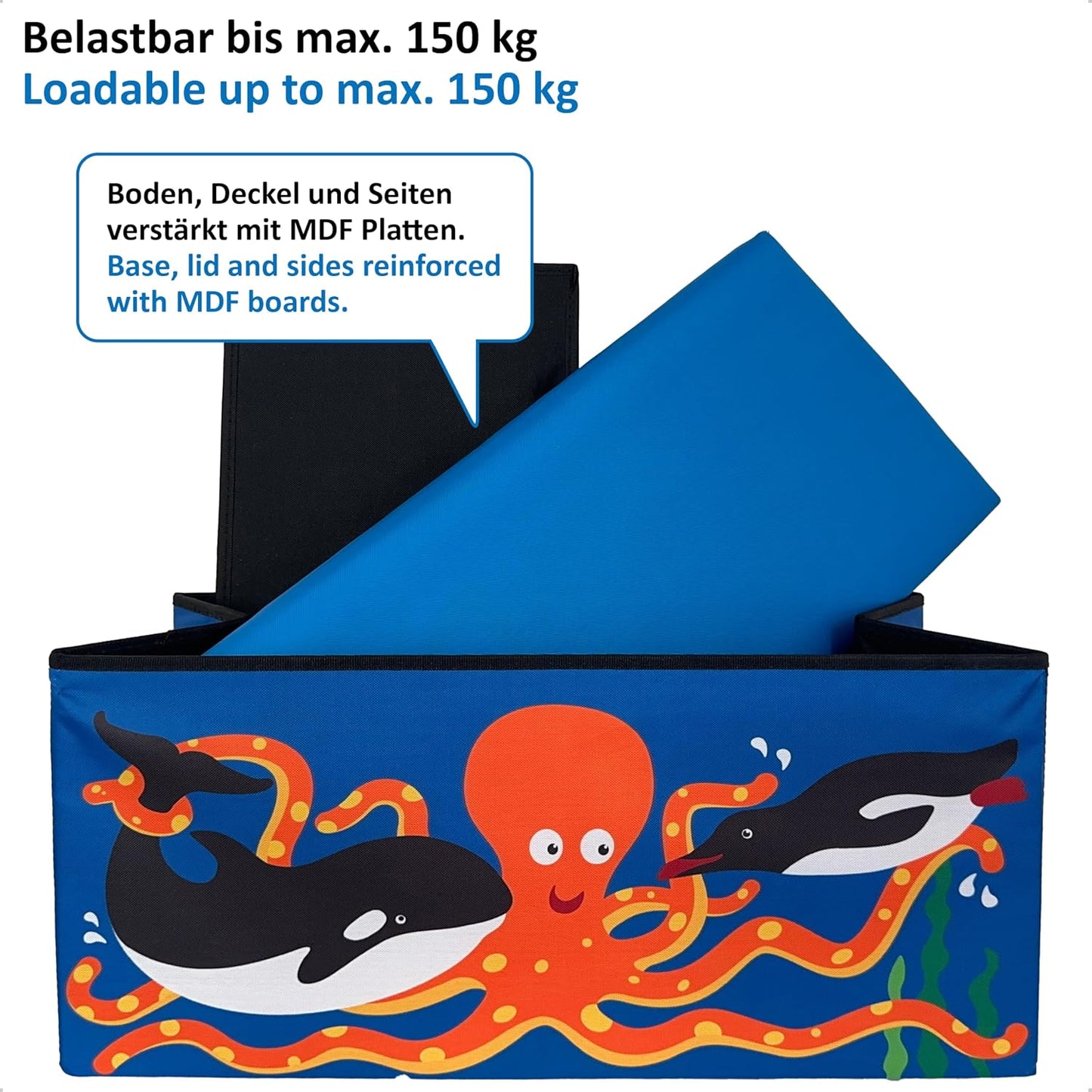 Spielzeugtruhe mit Kindersitzbank, 1 Stück Meer