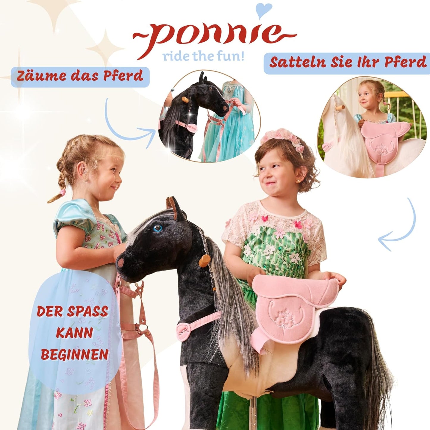 Reitpferd mit Rollen für Kinder (3-6 Jahre), Domino S (3-6 Jahre)