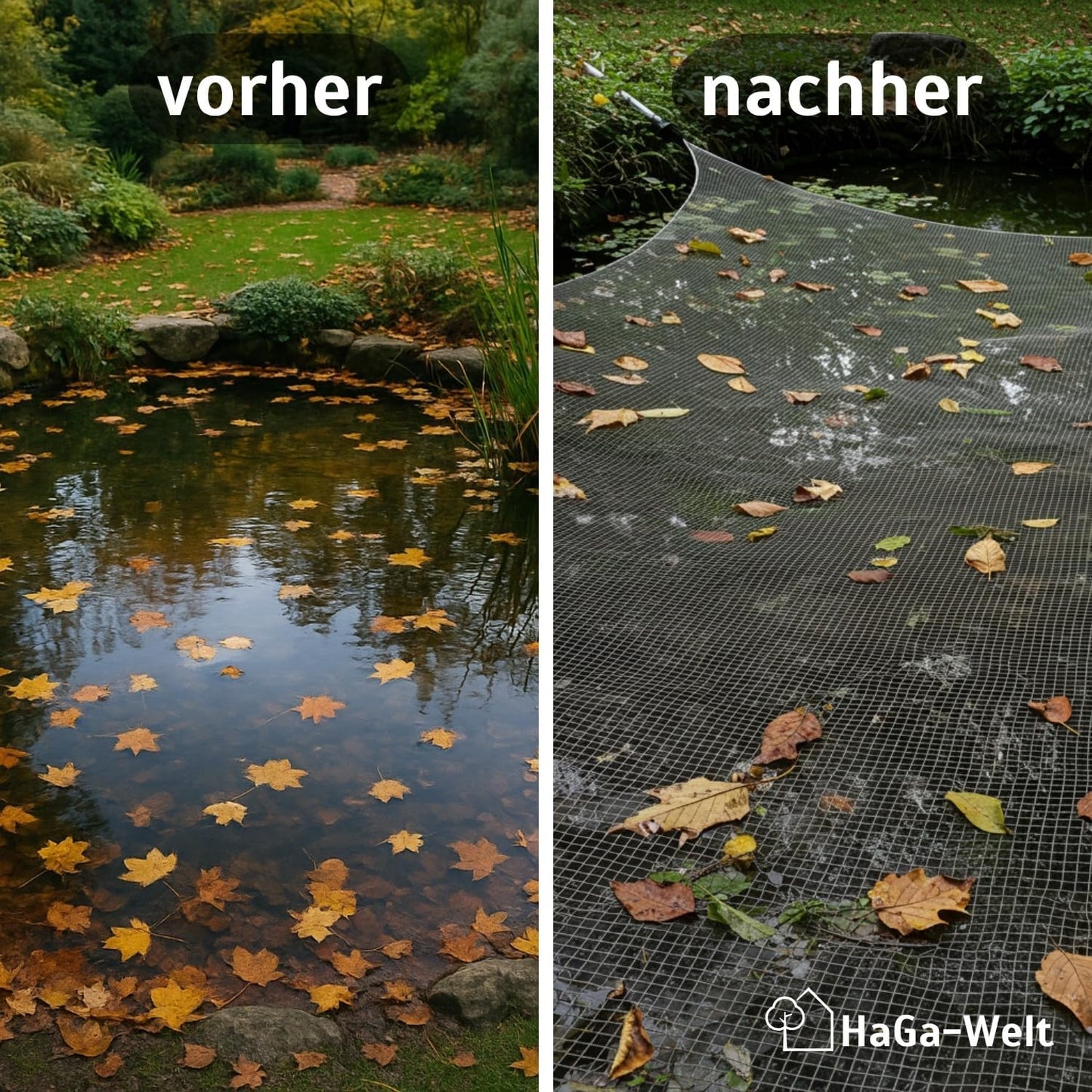 Zuschneidbares Teich- & Poolabdecknetz, 2,6 x 5 m, Länge: 5m Breite: 2,6m Dunkelgrün
