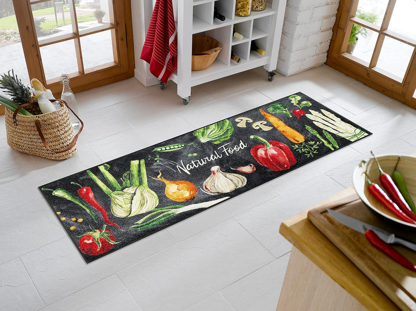 Fussmatte Natural Food, 60 x 180 cm (Rechteckig) Mehrfarbig