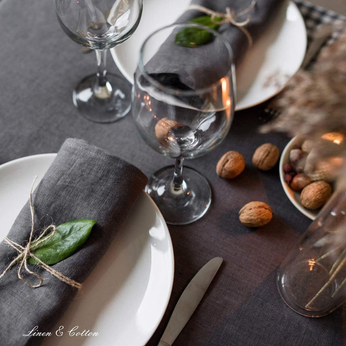 4-teiliges Stoffservietten-Set Hygge, Grau Servietten - 32 x 32cm