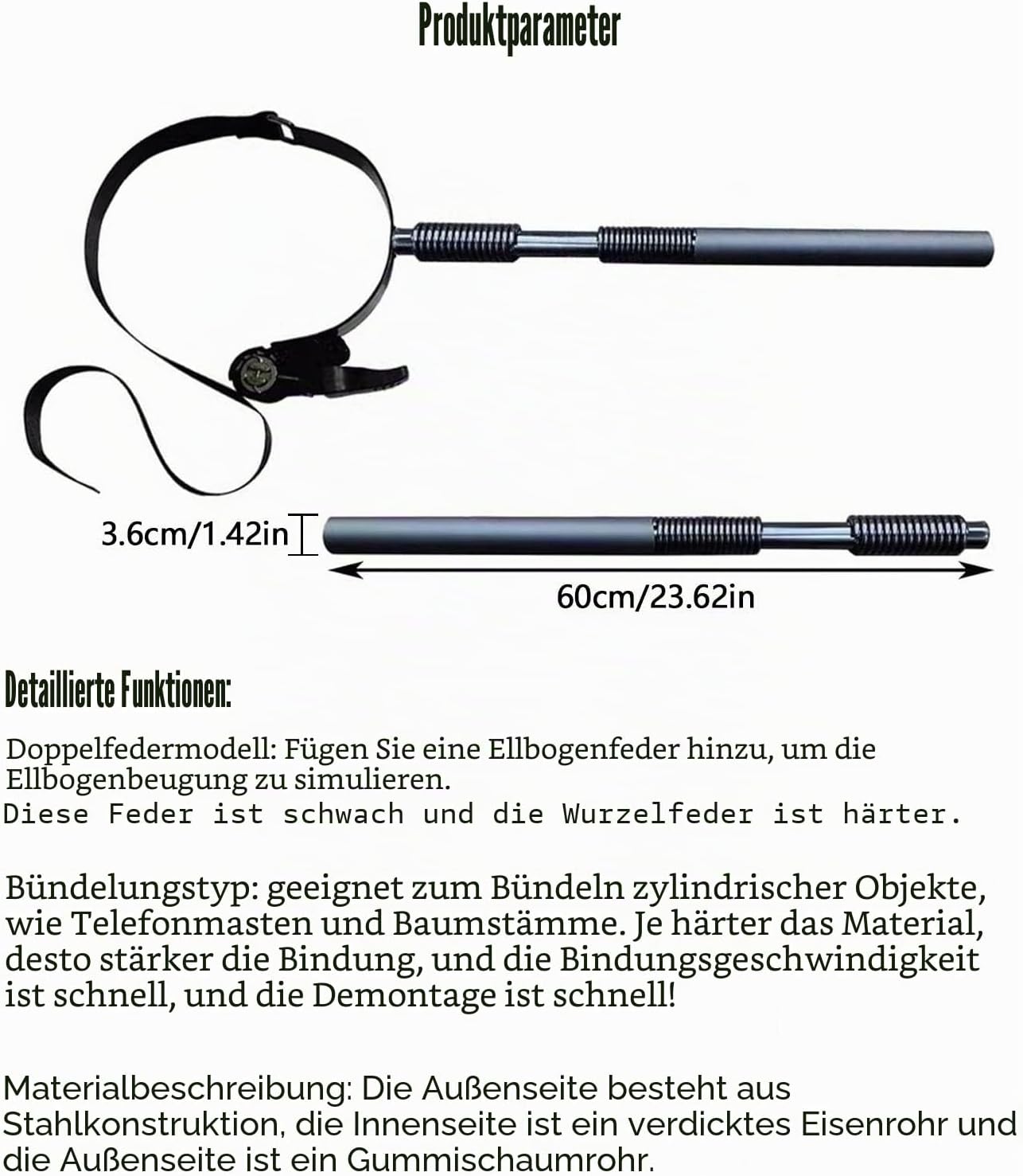 Wing Chun Trainingsdummy mit Federarm, 1 Spring Hand