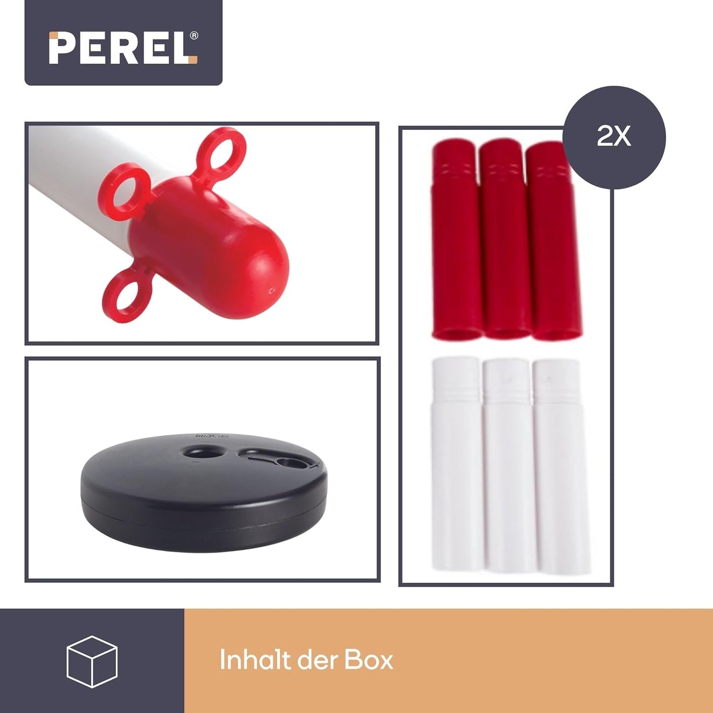 2er Absperrpfosten-Set mit befüllbarem Fuss