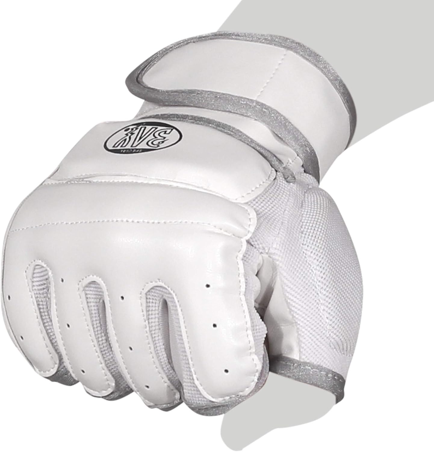 MMA Trainingshandschuhe, weiß/silber L