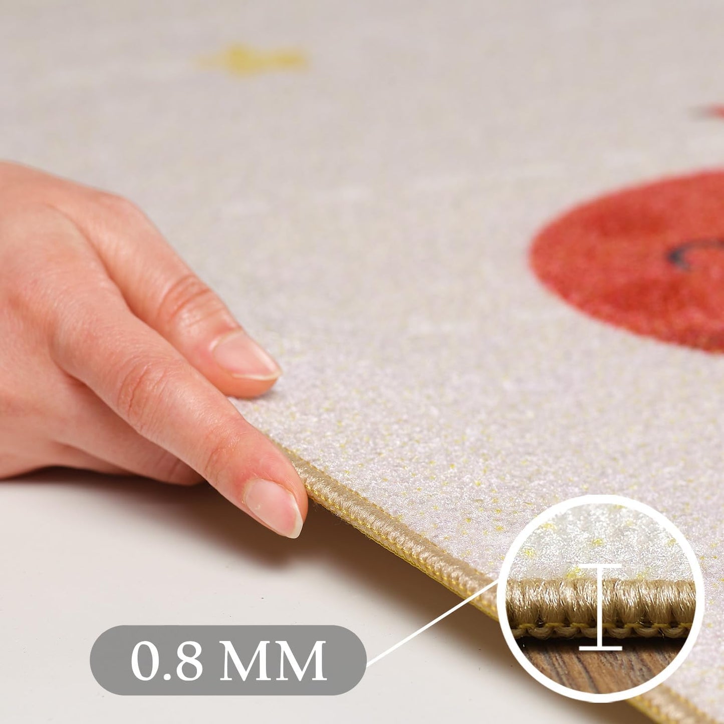 Kurzflor Kinderteppich 80 x 120 cm, 80 x 120 cm (Läufer) Beige-1