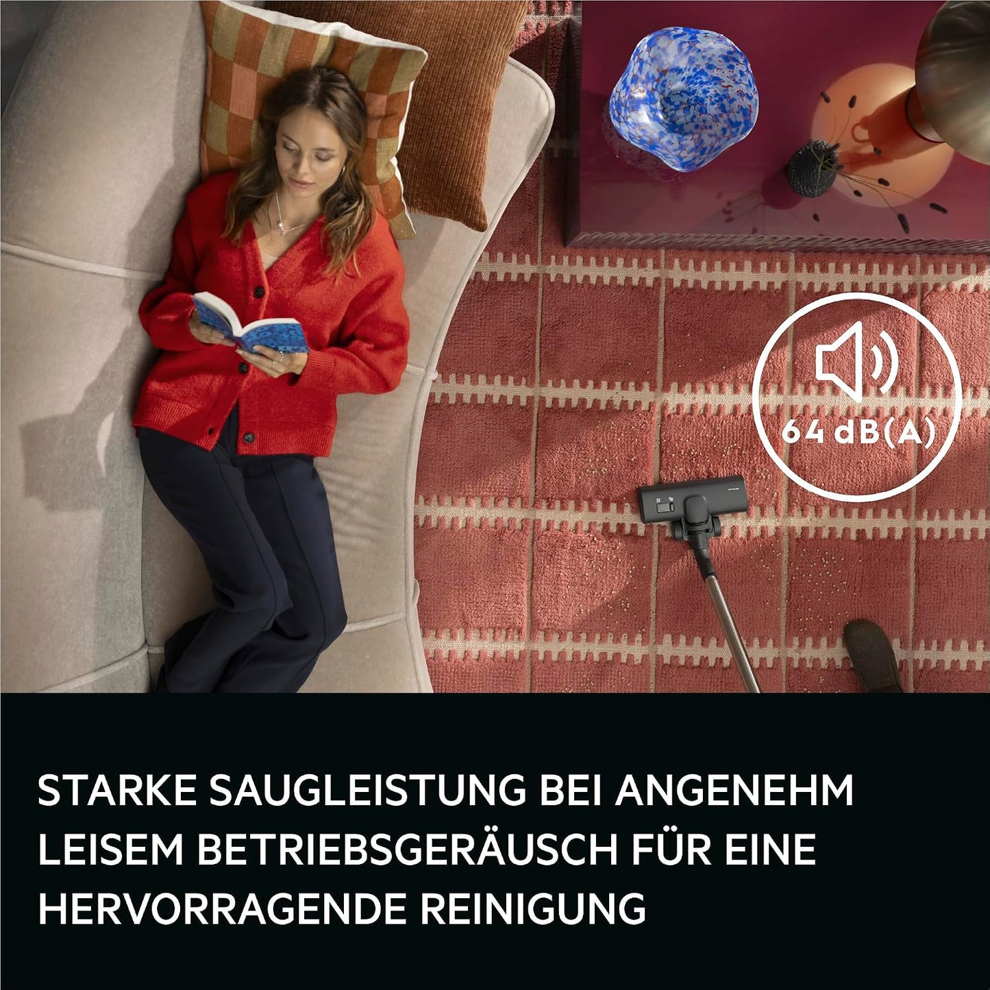VX83-2EBR Staubsauger mit Beutel, leise 64 dB, HEPA-Filter