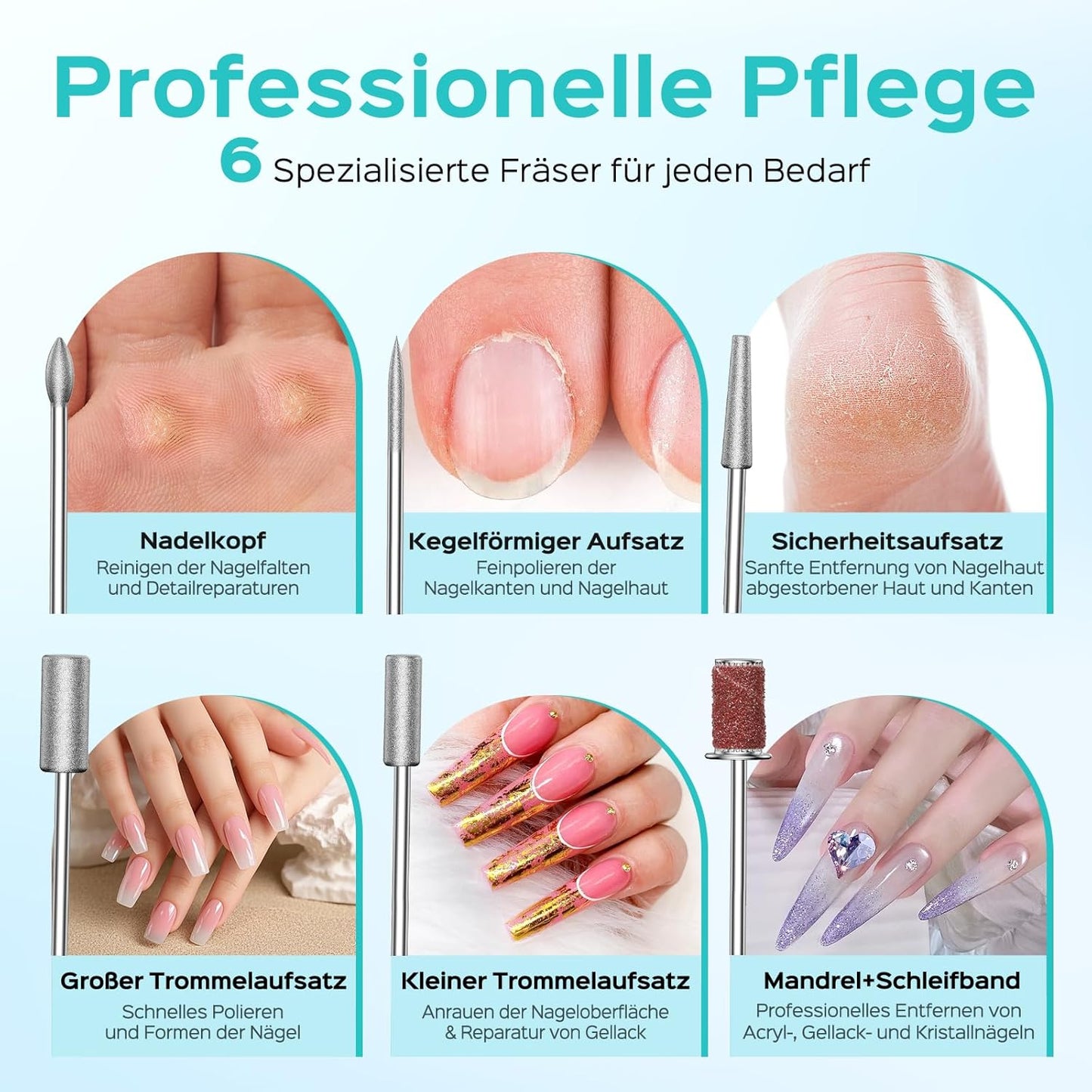 C50 Nagelfräser mit LED-Display, Dunkelgrau