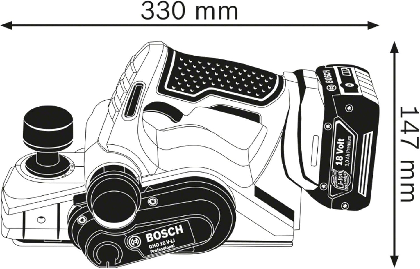 Akku-Hobel GHO 18V-LI, GHO 18 V-LI (in L-BOXX)