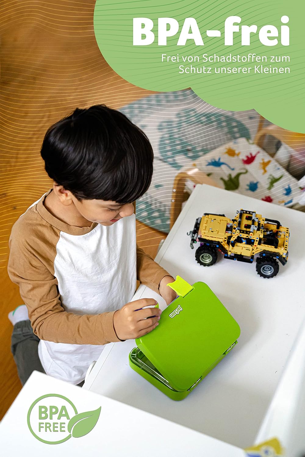 Auslaufsichere Bento Lunchbox mit Trennfächern Toni, Grün