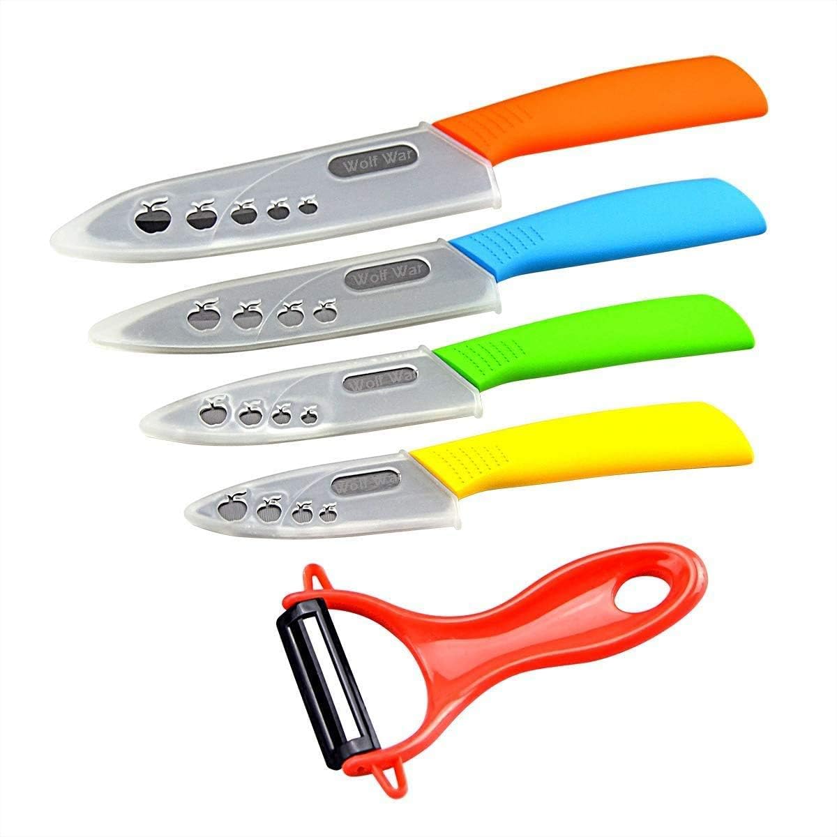5-teiliges Keramikmesser-Set mit Schäler, Farbe