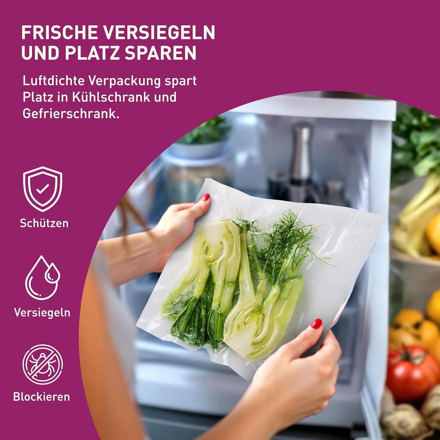 Vakuumierbeutel-Set, 100 Stück, 16 x 25 cm 100 Beutel Transparent