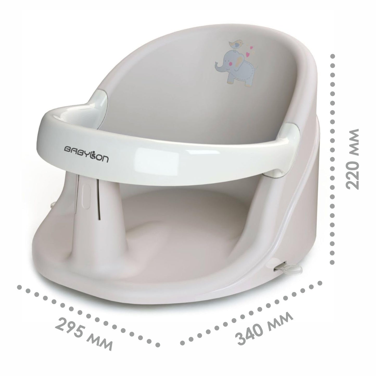Baby-Badewannensitz mit Saugnäpfen Nemo, Grau-weiss