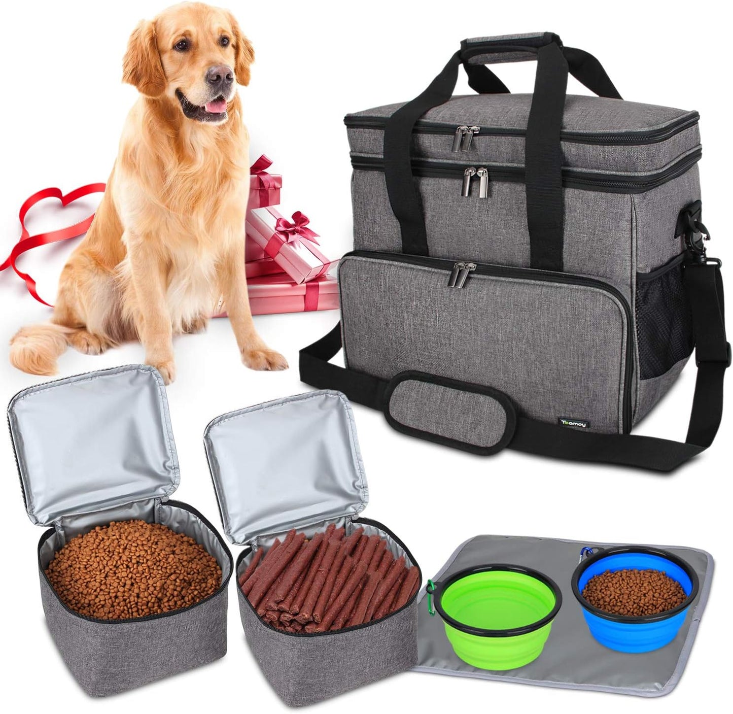 Reisetasche für Hundeausrüstung, L, Grau