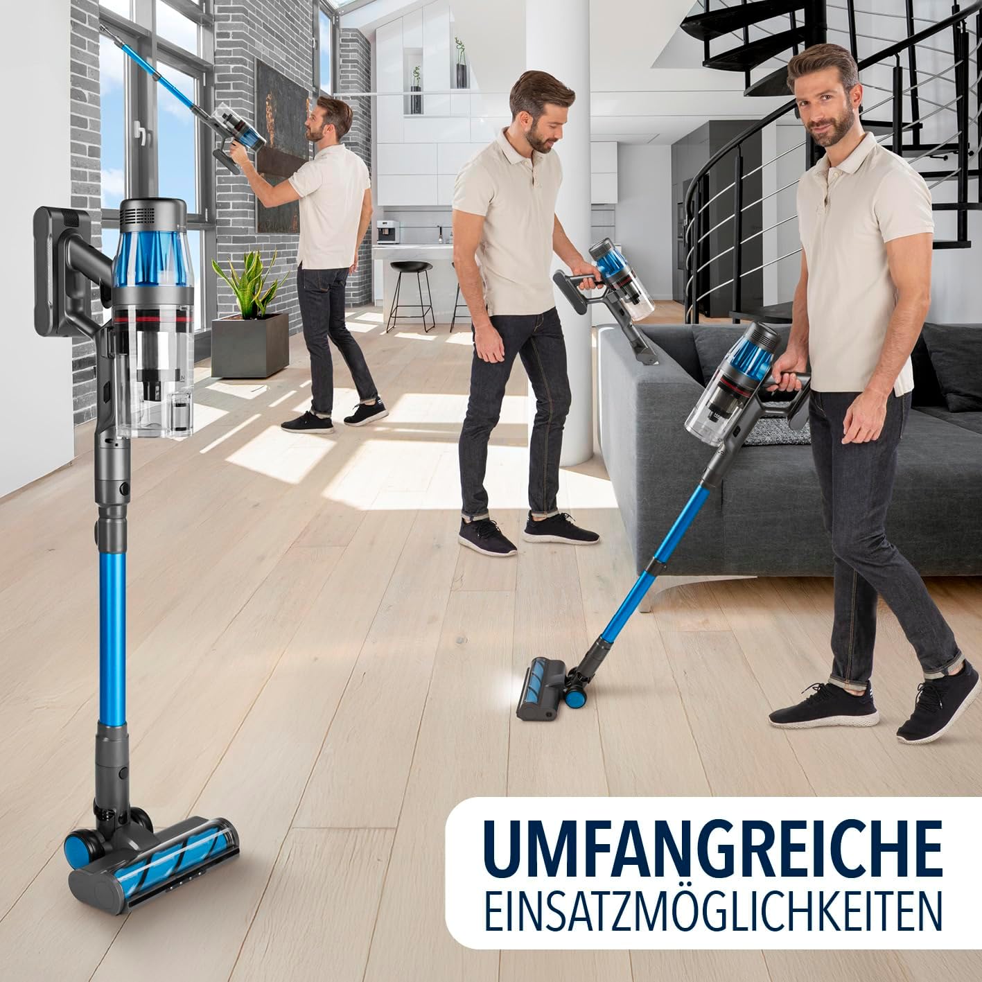 AeroTec 500 Handstaubsauger, Grau Blau Metallic