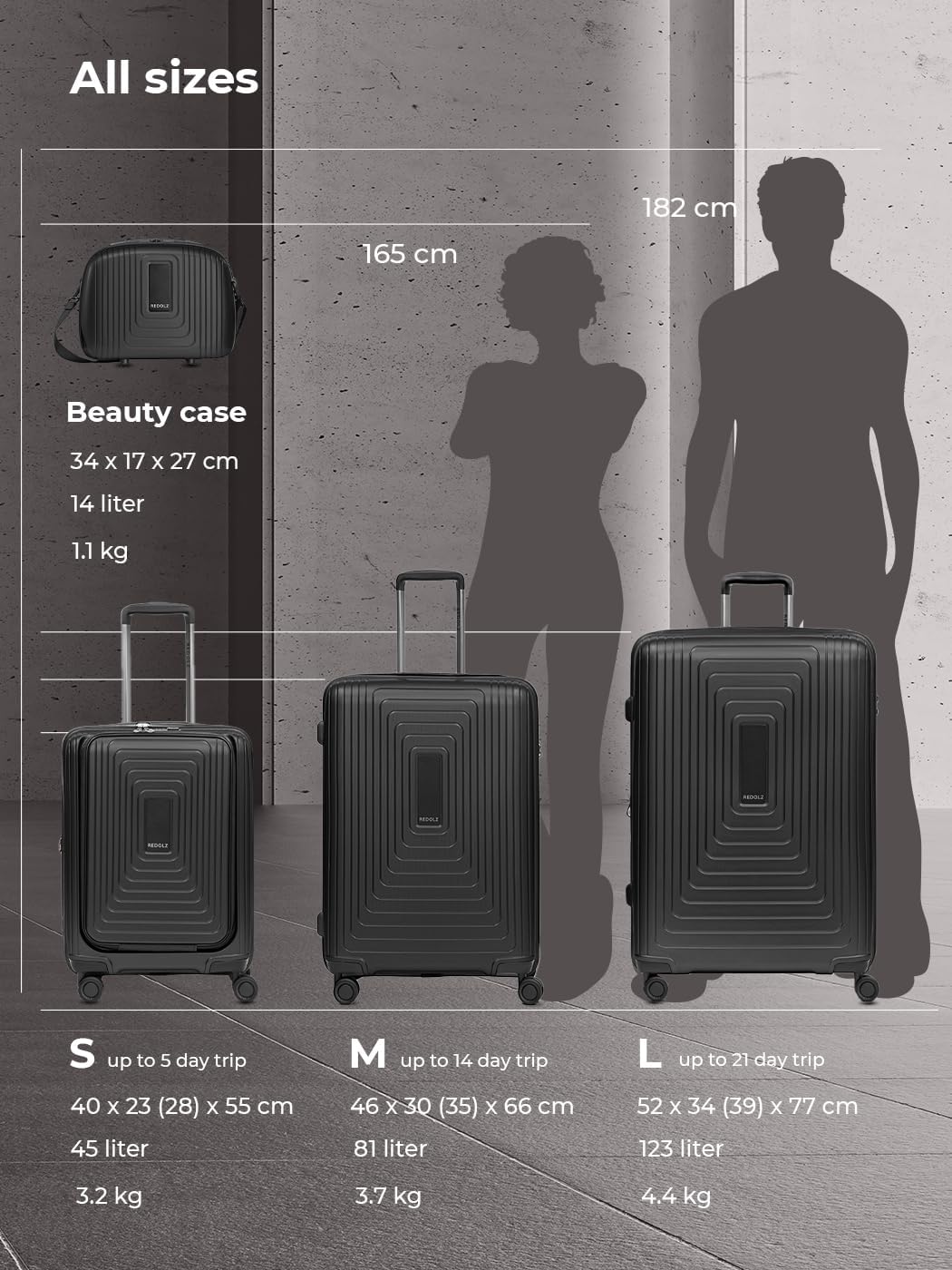 Essentials 14 Beautycase, Black Metallic Beauty Case (34 cm)